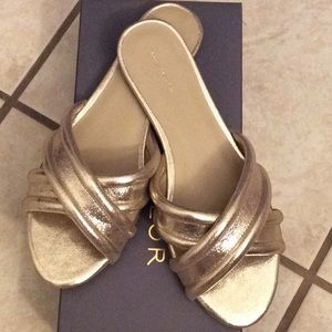 Ann Taylor Gretel Metallic Champagne slide